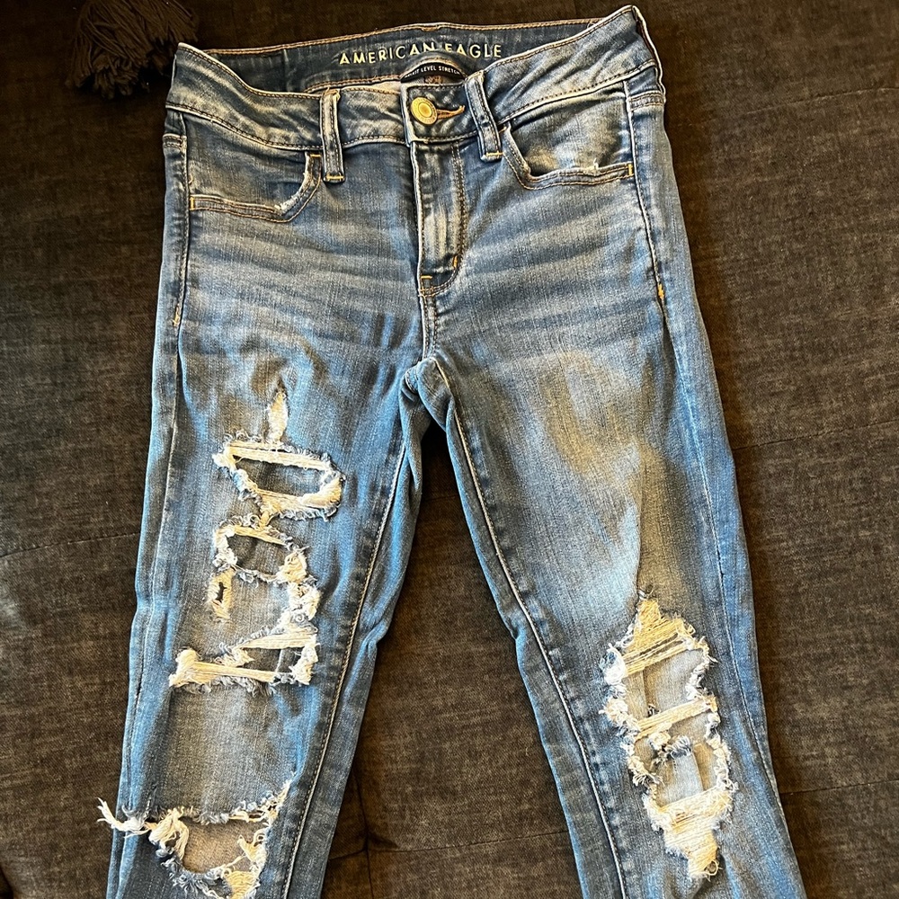 American Eagle Distressed Next Level Jean